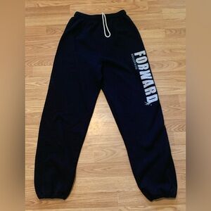 Soccer “Forward” Logo Black Sweatpants- Adult Large - Worn once